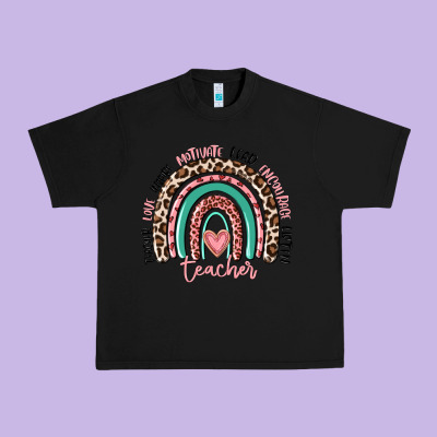 Teacher Rainbow Urban Heavy Tee Designed By Maliassmallbusiness