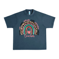 Midnight Navy teacher rainbow Urban Heavy Tee - MaliasSmallBusiness
