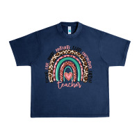 Navy teacher rainbow Urban Heavy Tee - MaliasSmallBusiness