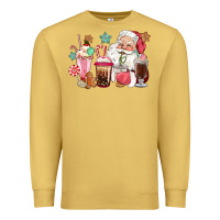 Antique Gold pink santa christmas santa coffe cups Premium Sweatshirt - CowGirlArtShop