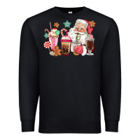 Black pink santa christmas santa coffe cups Premium Sweatshirt - CowGirlArtShop
