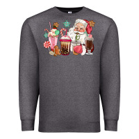 Charcoal Heather pink santa christmas santa coffe cups Premium Sweatshirt - CowGirlArtShop