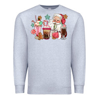 Heather Grey pink santa christmas santa coffe cups Premium Sweatshirt - CowGirlArtShop