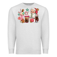 Oatmeal Heather pink santa christmas santa coffe cups Premium Sweatshirt - CowGirlArtShop