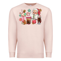 Pale Pink pink santa christmas santa coffe cups Premium Sweatshirt - CowGirlArtShop