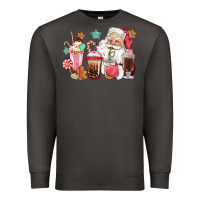 Smoke pink santa christmas santa coffe cups Premium Sweatshirt - CowGirlArtShop
