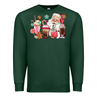 Sports Green pink santa christmas santa coffe cups Premium Sweatshirt - CowGirlArtShop