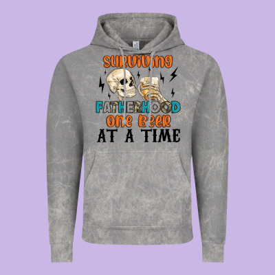 Surviving Fatherhood One Beer At A Time Vintage Hoodie Designed By Maliassmallbusiness
