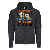 Vintage Black surviving fatherhood one beer at a time Vintage Hoodie - MaliasSmallBusiness