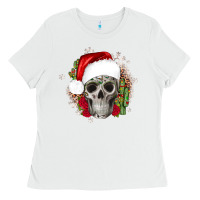 White skull Christmas cactus Ladies Tee - JahusDesignShop