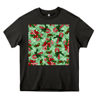Asphalt christmas candy cane seamless pattern Heavy Core Tee - BundleAndBundleShop
