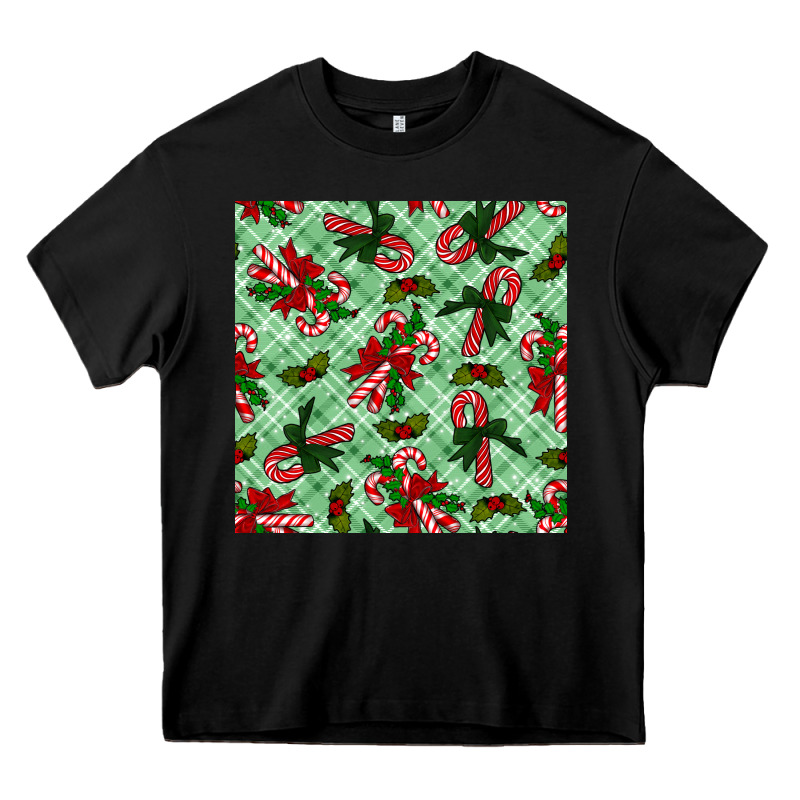 Christmas Candy Cane Seamless Pattern Heavy Core Tee by BundleAndBundleShop | Teevron