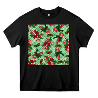 Black christmas candy cane seamless pattern Heavy Core Tee - BundleAndBundleShop