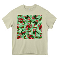 Mossy christmas candy cane seamless pattern Heavy Core Tee - BundleAndBundleShop