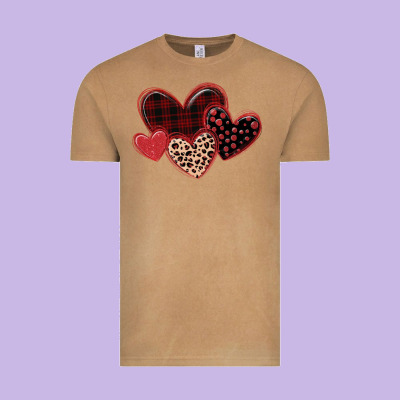 Leopard Hearts Vintage Tee Designed By Maliassmallbusiness
