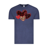 Vintage Denim leopard hearts Vintage Tee - MaliasSmallBusiness