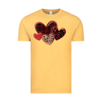 Vintage Mustard leopard hearts Vintage Tee - MaliasSmallBusiness