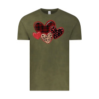 Vintage Olive leopard hearts Vintage Tee - MaliasSmallBusiness