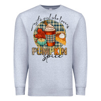 Heather Grey just a girl who loves pumpkin spice Premium Sweatshirt - CowGirlArtShop