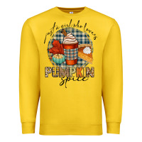 Lemon just a girl who loves pumpkin spice Premium Sweatshirt - CowGirlArtShop
