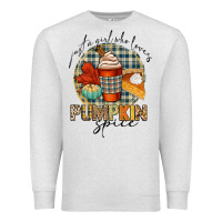 Oatmeal Heather just a girl who loves pumpkin spice Premium Sweatshirt - CowGirlArtShop