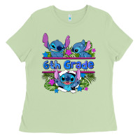 Matcha preview flower stitch 6 th grade Ladies Tee - AdoDesignShop