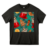 Asphalt christmas hot chocolate and cookie seamless pattern Heavy Core Tee - BundleAndBundleShop