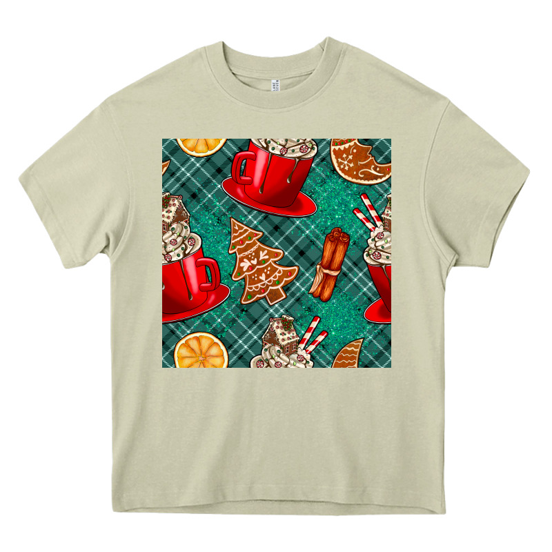 Christmas Hot Chocolate And Cookie Seamless Pattern Heavy Core Tee by BundleAndBundleShop | Teevron