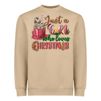 Pink Just A Girl Who Loves Christmas Heavyweight Sweatshirt | Teevron