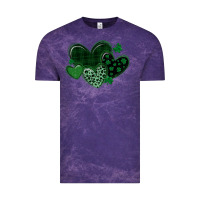 Cloud Purple leopard hearts st patricks day Vintage Tee - MaliasSmallBusiness