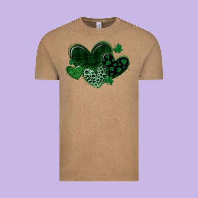 Leopard Hearts St Patricks Day Vintage Tee Designed By Maliassmallbusiness