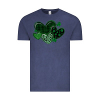 Vintage Denim leopard hearts st patricks day Vintage Tee - MaliasSmallBusiness