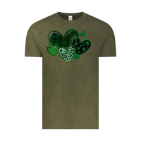 Vintage Olive leopard hearts st patricks day Vintage Tee - MaliasSmallBusiness