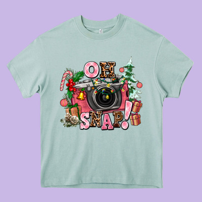 Christmas Oh Snap Heavy Core Tee Designed By Adodesignshop