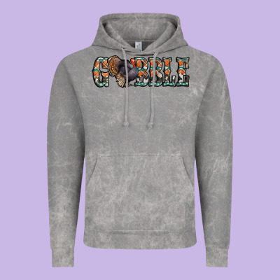 Gobble Thanksgiving Turkey Vintage Hoodie Designed By Jasminsmagicworld