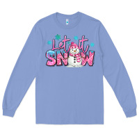 Colony Blue let it snow pink christmas snowman Long Sleeve Tee - MaliasSmallBusiness