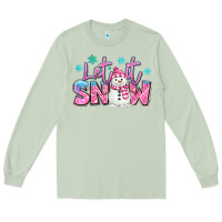 Matcha let it snow pink christmas snowman Long Sleeve Tee - MaliasSmallBusiness