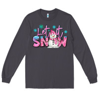 Smoke let it snow pink christmas snowman Long Sleeve Tee - MaliasSmallBusiness