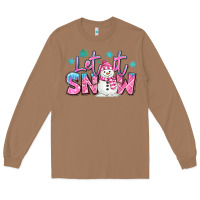 Toasted Coconut let it snow pink christmas snowman Long Sleeve Tee - MaliasSmallBusiness