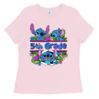 Bubblegum Pink preview flower stitch 5th grade Ladies Tee - AdoDesignShop