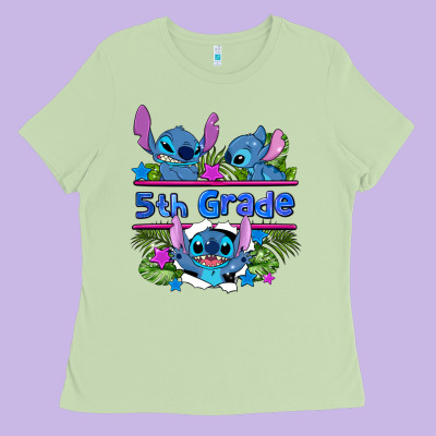 Preview Flower Stitch 5th Grade Ladies Tee Designed By Adodesignshop