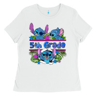 White preview flower stitch 5th grade Ladies Tee - AdoDesignShop