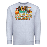 Heather Grey give thanks with all your heart Premium Sweatshirt - CowGirlArtShop