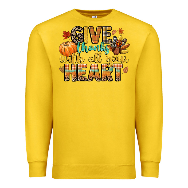 Give Thanks With All Your Heart Premium Sweatshirt by CowGirlArtShop | Teevron