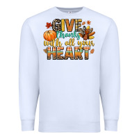 White give thanks with all your heart Premium Sweatshirt - CowGirlArtShop