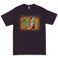 Plum cowboy boots cactus leopard Premium Tee - AdoDesignShop