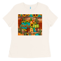 Bone hello fall pumpkin Ladies Tee - JahusDesignShop