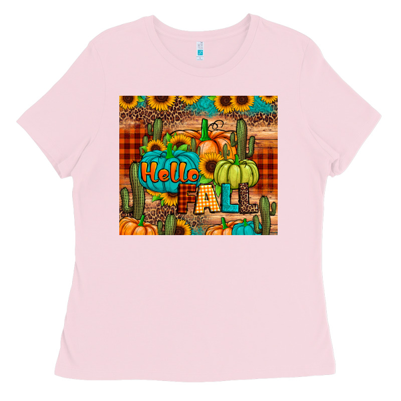 Hello Fall Pumpkin Ladies Tee by JahusDesignShop | Teevron