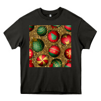 Asphalt christmas ornaments and leopard seamless pattern Heavy Core Tee - BundleAndBundleShop