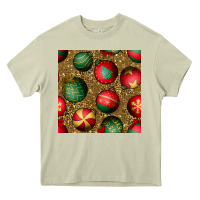 Mossy christmas ornaments and leopard seamless pattern Heavy Core Tee - BundleAndBundleShop